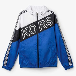 マイケルコース(Michael Kors)のMICHAEL KORS MENS　ストライプ カラーブロック フーディー(ナイロンジャケット)