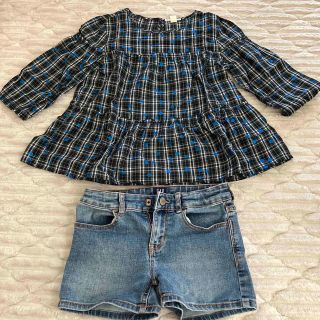 ギャップキッズ(GAP Kids)の美品130女の子コーデセットcrewcuts&GAP デニムショートパンツ140(パンツ/スパッツ)