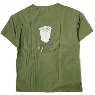 I&ME アイアンドミー 日本製 Homeless Shirts ホームレスシャツ S KHAKI メディカルシャツ バックプリント ショートスリープ Vネック プルオーバー トップス【中古】【I&ME】(シャツ/ブラウス(半袖/袖なし))