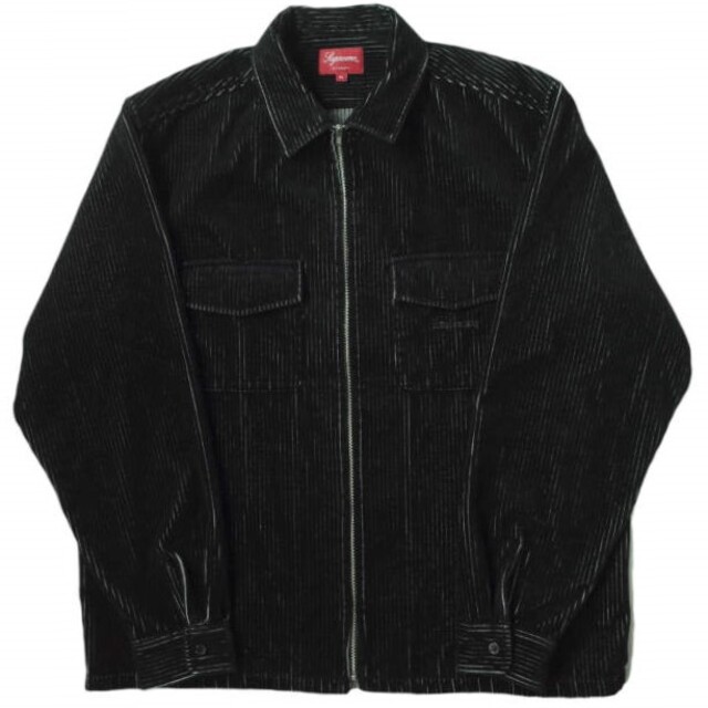 SUPREME シュプリーム 23SS 2-Tone Corduroy Zip Up Shirt ツートーンコーデュロイジップアップシャツ XL Black WEEK2 長袖 トップス【SUPREME】