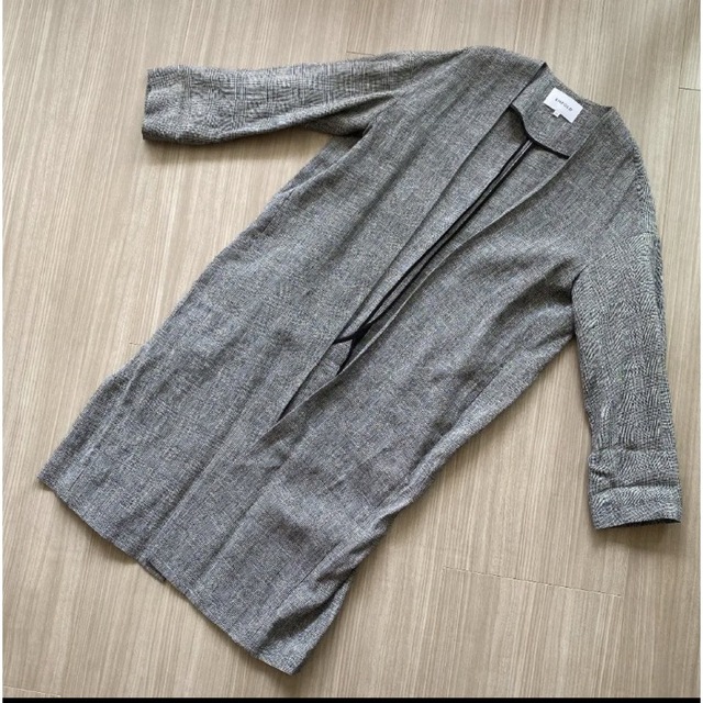 ENFOLD リネングレンチェックノーカラーコート | www.jarussi.com.br