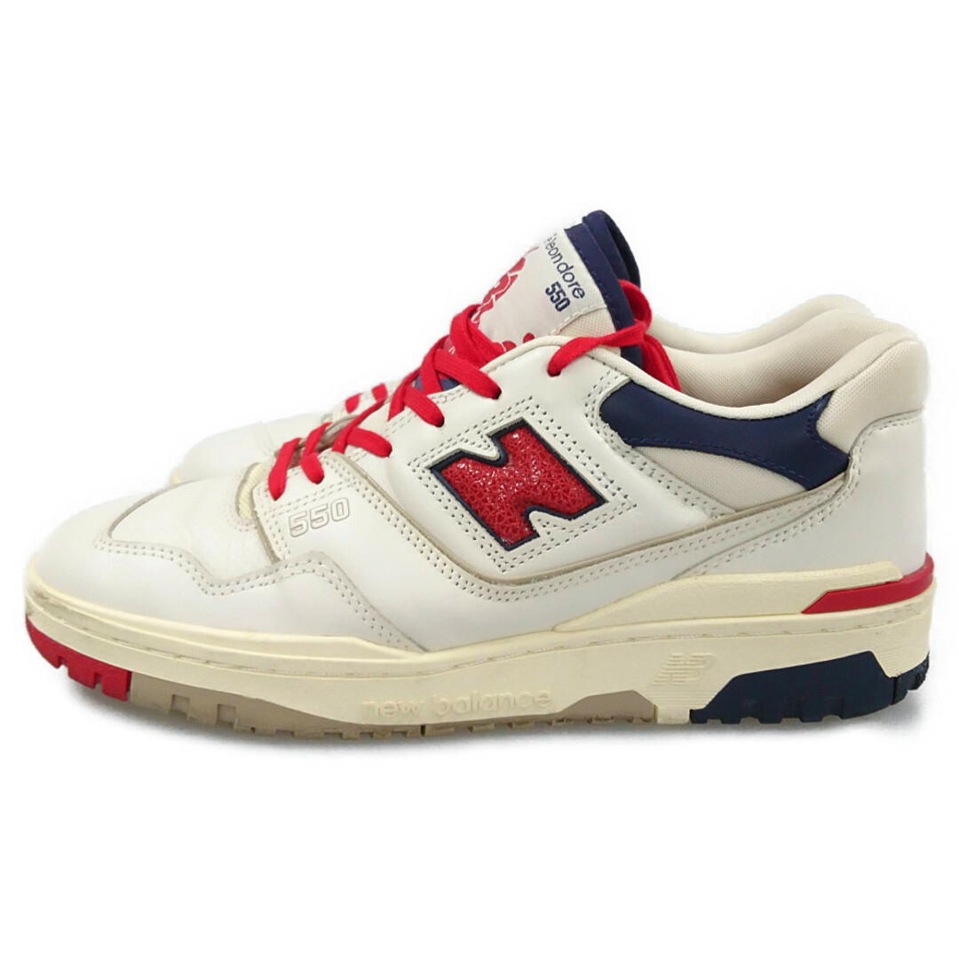 NEW BALANCE ニューバランス 品番 BB550A3 エメレオンドレ シューズ スニーカー 白×赤 サイズUS9=27cm 正規品 / 30575