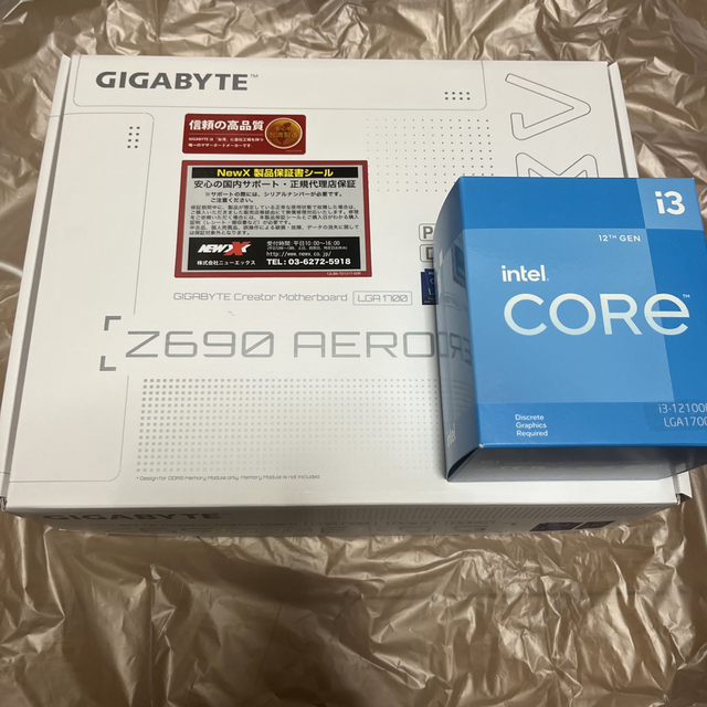 core i3 12100f z690 aero g セットGIGABYTE