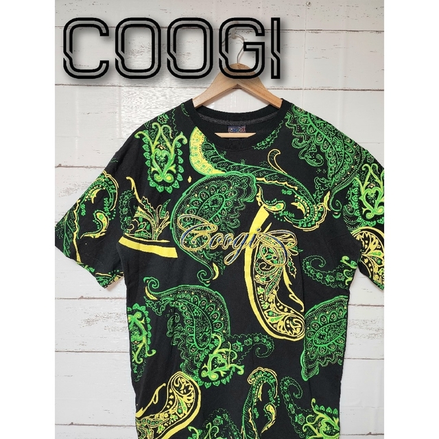 《超希少》COOGI クージー Tシャツ 半袖シャツ ペイズリー 黒 XL