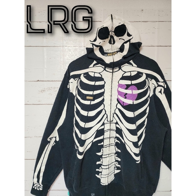 LRG(エルアールジー)の《超超希少》LRG エルアールジー ジップパーカー スカル ガイコツ ドクロ L メンズのトップス(パーカー)の商品写真