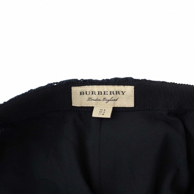 BURBERRY(バーバリー)のバーバリー レース ラップスカート 台形 ひざ丈 UK6 黒 紺 4052970 レディースのスカート(ひざ丈スカート)の商品写真