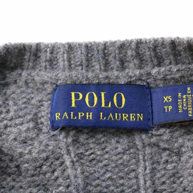 POLO RALPH LAUREN(ポロラルフローレン)のポロ ラルフローレン ニットカーディガン ウール カシミヤ混 長袖 XS グレー レディースのトップス(カーディガン)の商品写真