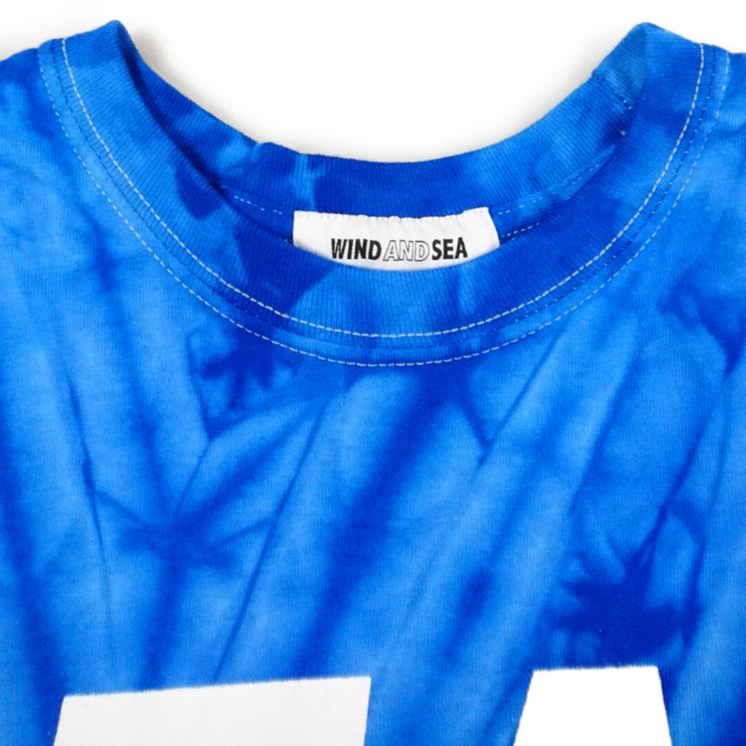 WIND AND SEA ウィンダンシー タイダイ加工 ロゴ ロング 長袖Ｔシャツ 青系 サイズL 正規品 / 30545