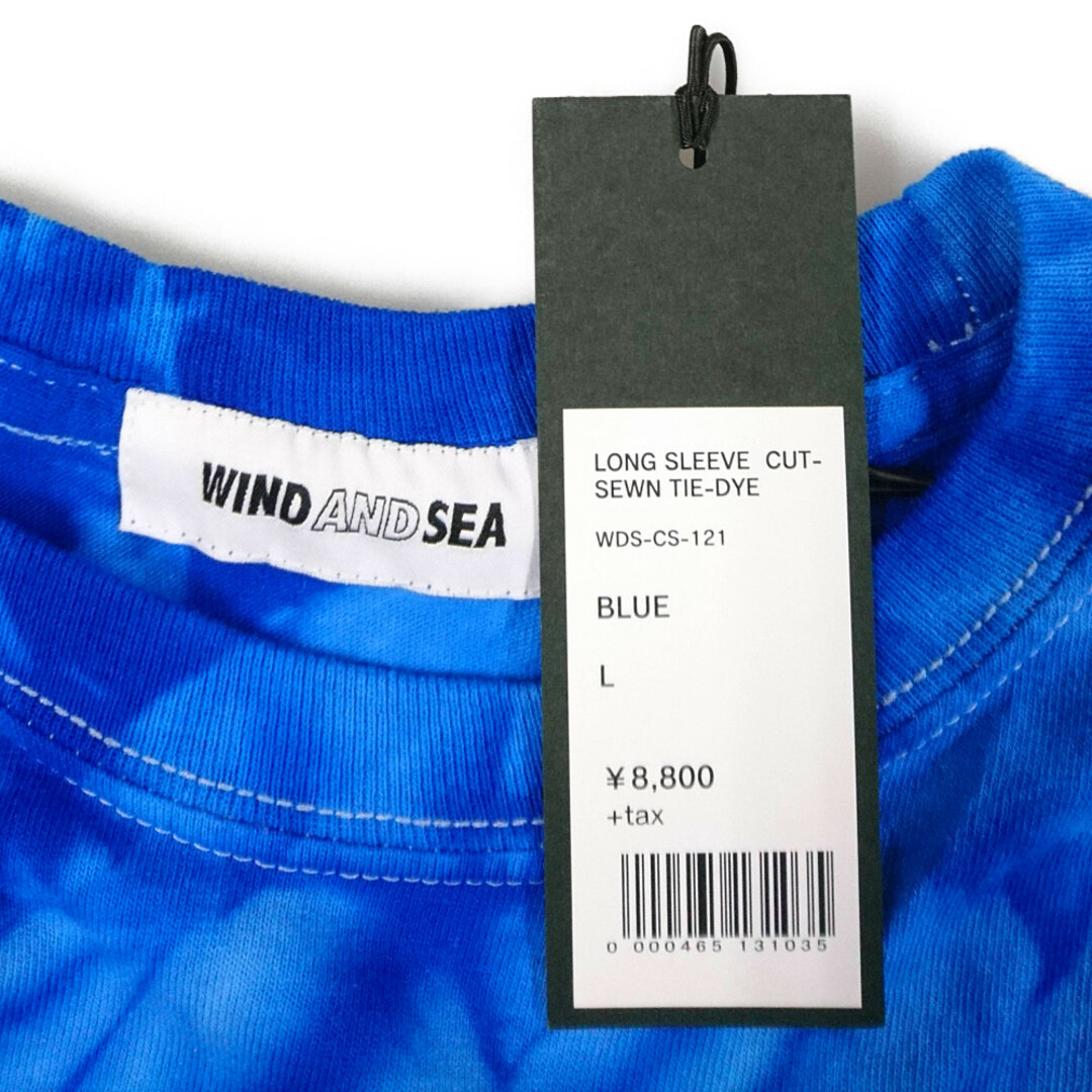 WIND AND SEA ウィンダンシー タイダイ加工 ロゴ ロング 長袖Ｔシャツ 青系 サイズL 正規品 / 30545