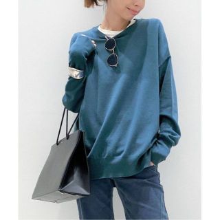 【美品】  L'Appartement / アパルトモン | 2021AW HELLO BONJOUR! SIDE SLIT KNIT サイドスリット クルーネック プルオーバー ニット セーター | F | ボルドー | レディース