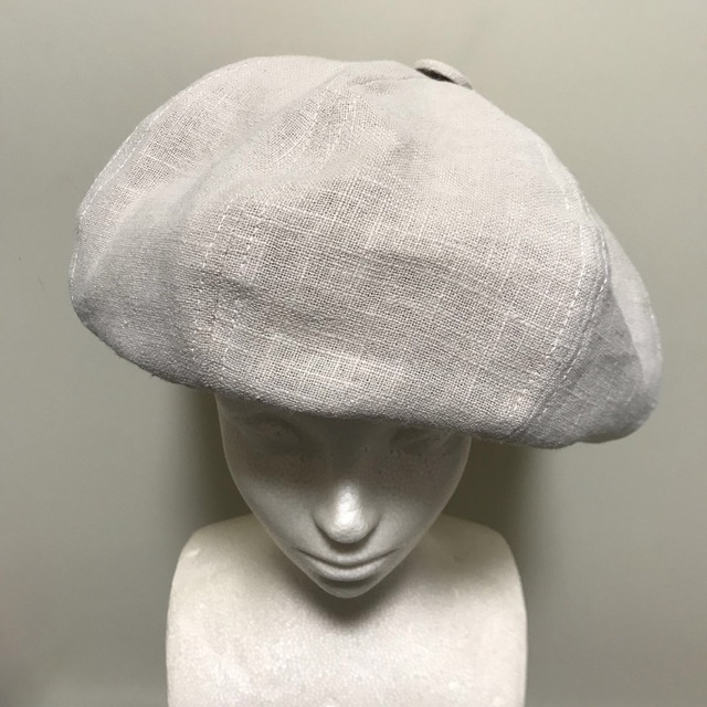 生成 リネン 麻 ベレー帽 ハンドメイド サイズ調節 メンズの帽子(ハンチング/ベレー帽)の商品写真