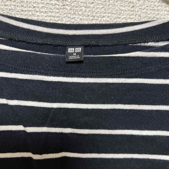 UNIQLO(ユニクロ)のUNIQLO／ボーダー柄／ロンT／M レディースのトップス(Tシャツ(長袖/七分))の商品写真