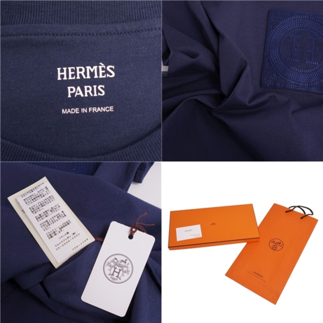 未使用 エルメス HERMES Tシャツ 2023SS カットソー 刺繍入りポケット ...