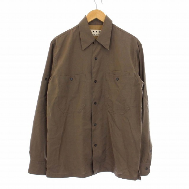 MARNI TROPICAL WOOL OPEN COLLAR SHIRT 中華のおせち贈り物