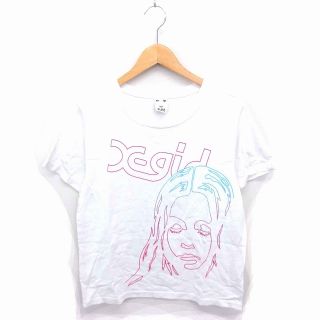 エックスガール(X-girl)のエックスガール x-girl Tシャツ カットソー ロゴプリント ONE 白(Tシャツ(半袖/袖なし))