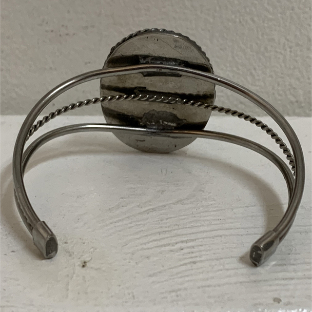 VINTAGE ヴィンテージ シェル装飾デザイン シルバーバングル カラー