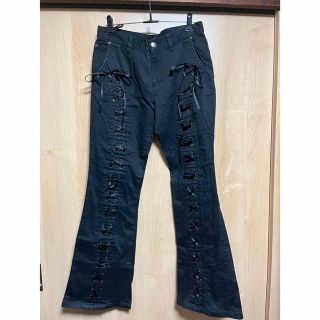 BLACK PEACE NOW ブーツカットパンツ ボタンデザイン ロック M