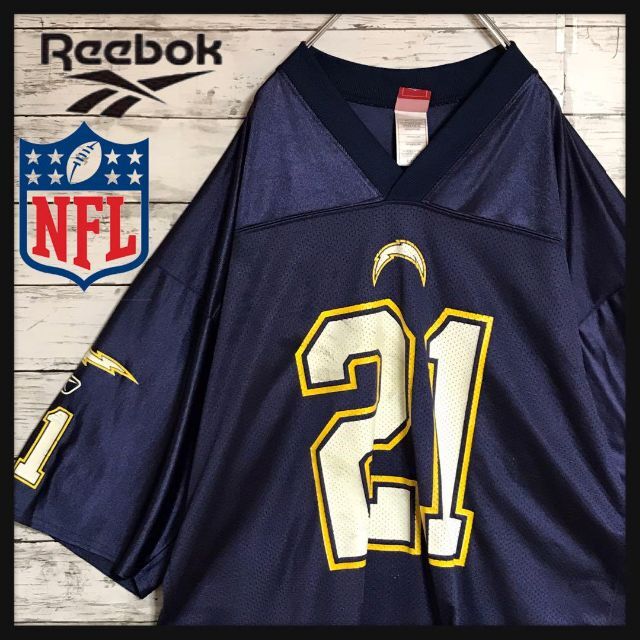【リーボック】NFL チャージャーズ　アメフトゲームシャツ　チームロゴF322