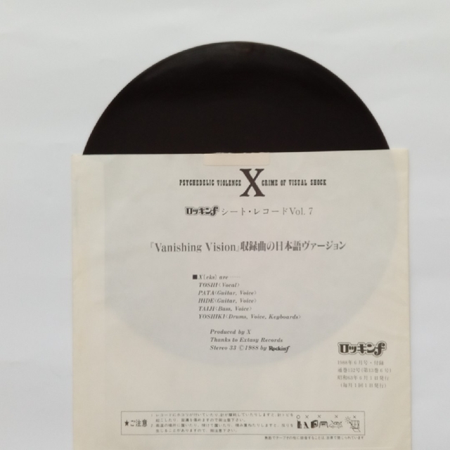 Ｘ　エックス　ピクチャー版LPレコード「VANISHING VISION」 5