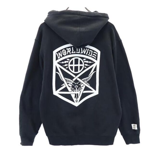 ハフ スラッシャー ロゴプリント スウェットパーカー S ブラック系 HUF THRASHER 裏起毛 メンズ 【中古】 【230413】