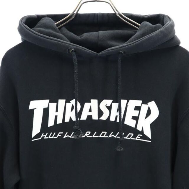 ハフ スラッシャー ロゴプリント スウェットパーカー S ブラック系 HUF THRASHER 裏起毛 メンズ   【230413】 4