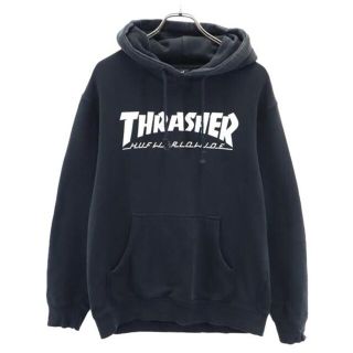 ハフ(HUF)のハフ スラッシャー ロゴプリント スウェットパーカー S ブラック系 HUF THRASHER 裏起毛 メンズ 【中古】  【230413】(パーカー)