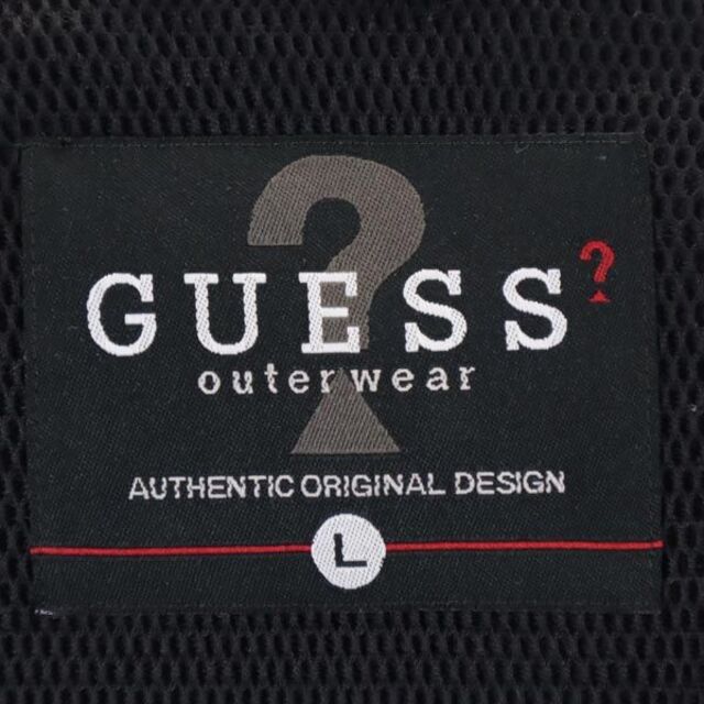 ゲス 裏メッシュ ナイロンジャケット L 赤系 Guess ロゴ フード メンズ 【中古】 【230413】