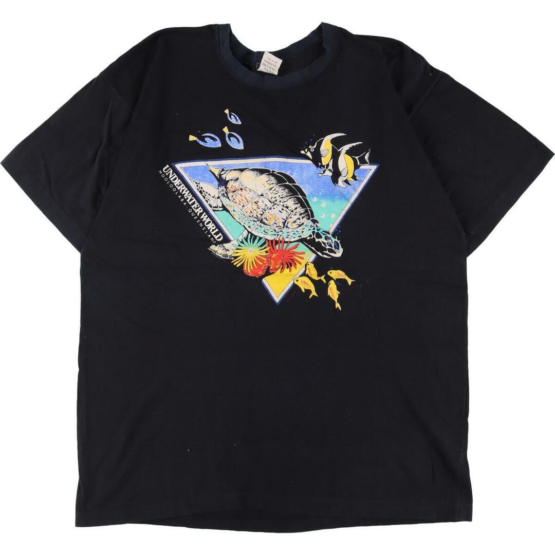 90年代 AppLe 魚柄 アニマルプリントTシャツ メンズL ヴィンテージ /eaa327953