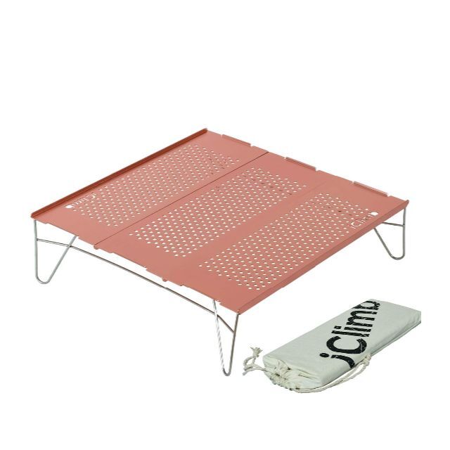 【特価商品】iClimb アウトドア テーブル 超軽量 折畳テーブル 天板2枚3