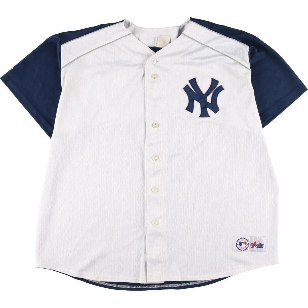 マジェスティック majestic MLB NY YANKEES ニューヨークヤンキース ゲームシャツ ベースボールシャツ メンズXL /eaa327563