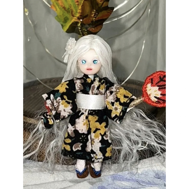 【BJD 6cmドール】 ミニBJD 餅ちゃん　和風着飾る白人女の子　フルセット6cmBJD