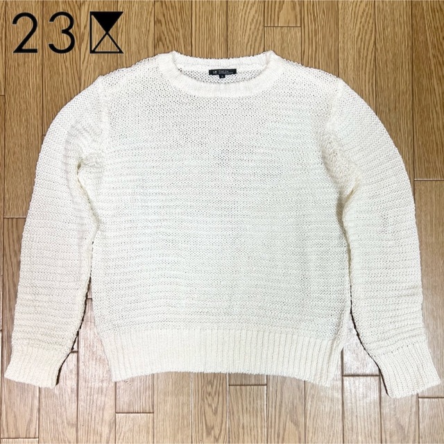 極美品✨23区　リネン メッシュ ニット ホワイト サイズ38  麻75%