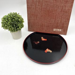 【箱付・未使用品】おぼん トレー 合成漆器 (その他)