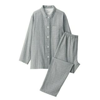 ムジルシリョウヒン(MUJI (無印良品))の●新品●  無印良品 脇に縫い目のない 二重ガーゼパジャマ／グレー柄／Ｍ(パジャマ)