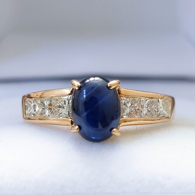 ダイヤモンド×サファイア リング K18YG 1.85ct 5.0g
