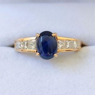 ダイヤモンド×サファイア リング K18YG 1.85ct 5.0gの通販 by やどかり