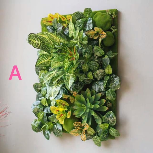 壁飾り 人工観葉植物 壁掛けインテリア ディスプレイ壁掛けミックスグリーン 造花