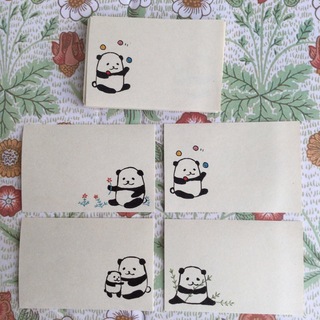 パンダ　手描きイラスト　メッセージカード　４０枚　サンキューカード(カード/レター/ラッピング)