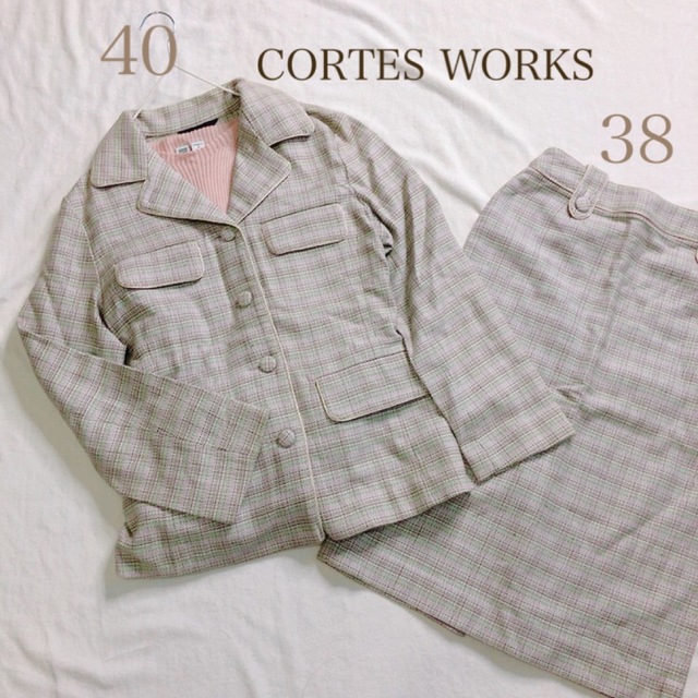 CORTES WORKS(コルテスワークス)のコルテスワークス　チェック　スーツ　上下 レディースのフォーマル/ドレス(スーツ)の商品写真