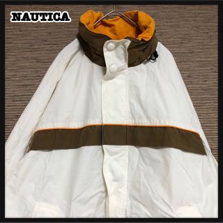 ノーティカ(NAUTICA)の【ノーティカ】マウンテンパーカー　刺繍　袖ロゴ　ワンポイント　アウター　白28(マウンテンパーカー)