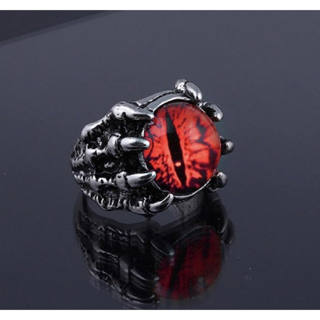 義眼リング レッド パープル ドラゴンの目 ドラゴンの眼 プレゼント 送料無料 メンズのアクセサリー(リング(指輪))の商品写真