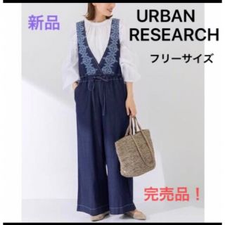 アーバンリサーチ(URBAN RESEARCH)の【即日発送】新品 アーバンリサーチ 刺繍 サロペット フリーサイズ インディゴ(サロペット/オーバーオール)