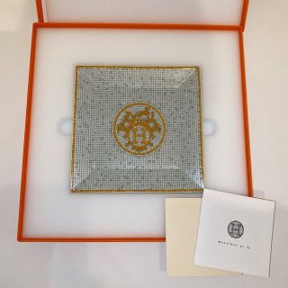 エルメス(Hermes)のHERMES プチカレ　モザイク　スクエアプレート　ゴールド　No.3(食器)