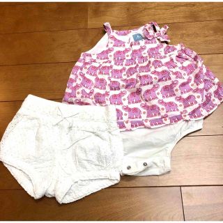 ベビーギャップ(babyGAP)の＊美品＊ ベビーギャップ ロンパース ショートパンツ セット70 80(ロンパース)