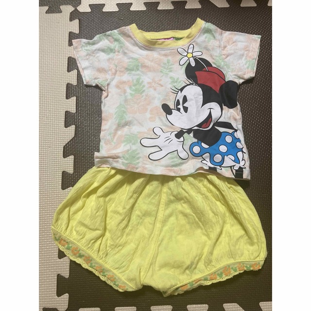 Disney(ディズニー)のミニーマウス 半袖Tシャツ パンツ セットアップ  女の子 90cm キッズ/ベビー/マタニティのキッズ服女の子用(90cm~)(Tシャツ/カットソー)の商品写真