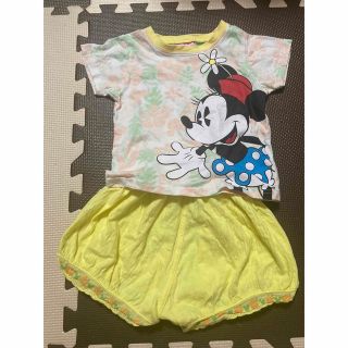 ディズニー(Disney)のミニーマウス 半袖Tシャツ パンツ セットアップ  女の子 90cm(Tシャツ/カットソー)