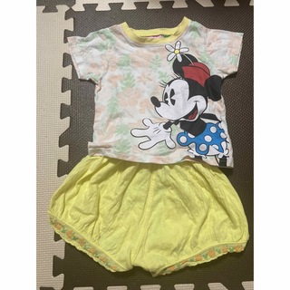 ディズニー(Disney)のミニーマウス 半袖Tシャツ パンツ セットアップ  女の子 90cm(Tシャツ/カットソー)