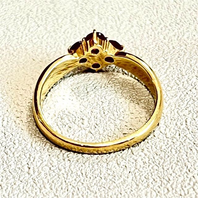 18K イエローゴールド&ガーネットリング レディースのアクセサリー(リング(指輪))の商品写真