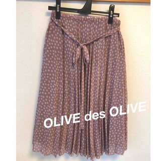 オリーブデオリーブ(OLIVEdesOLIVE)のOLIVE des OLIVE  シフォン　ギャザースカート　ドット(ひざ丈スカート)