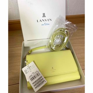 ランバンオンブルー(LANVIN en Bleu)の【新品未使用】ランバンオンブルー　イエローリュクサンブール2WAYモバイルポーチ(ショルダーバッグ)